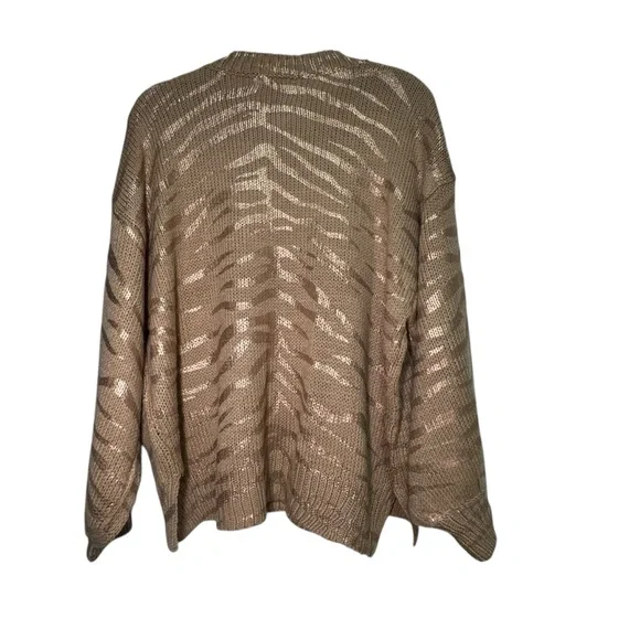 And The Why Zebra Pattern Gold Sweater - Size S/M NWOT - Picture 2 of 10